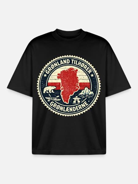 Kalaallit Nunaat Self-Determination International Law - Boxy Heavyweight Unisex Organic T-Shirt by Stanley/Stella - black