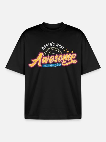 Awesome Volleyball - Boxy Heavyweight Unisex Organic T-Shirt von Stanley/Stella - Schwarz