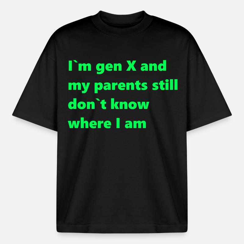 Génération X - T-shirt unisexe épais coupe boxy Stanley/Stella - noir