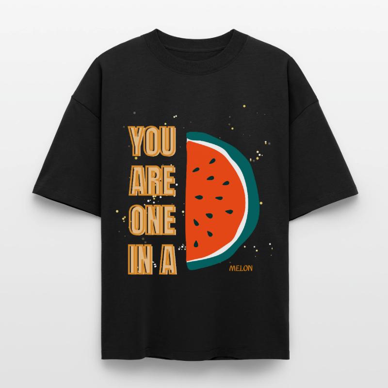 C’est drôle, tu es un dans une pastèque, pastèque, fruit de jeu de mots T-shirt unisexe boxy épais biologique Stanley/Stella
