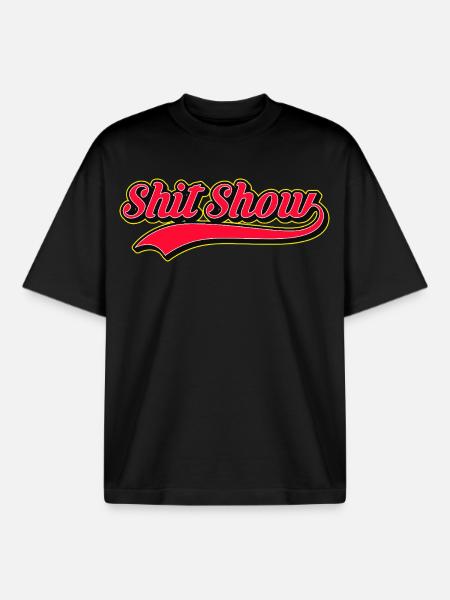 Shit Show Retro Style Logo - Boxy Heavyweight Unisex Organic T-Shirt by Stanley/Stella - black