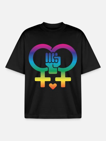 Women's rights, women's power - Boxy Heavyweight Unisex Organic T-Shirt by Stanley/Stella - black