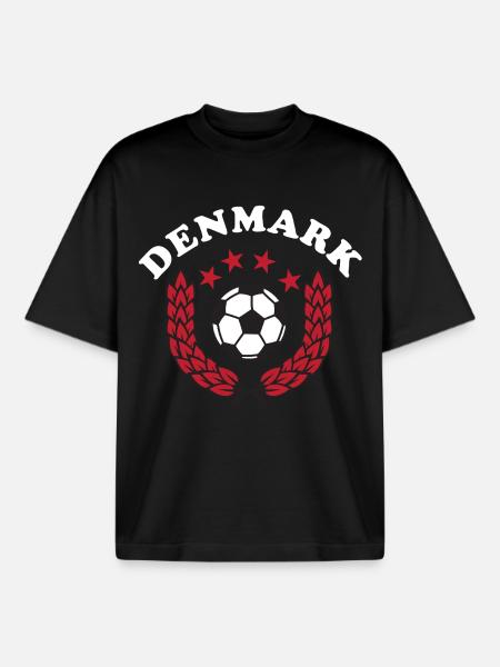 Denmark Football - Boxy Heavyweight Unisex Organic T-Shirt by Stanley/Stella - black
