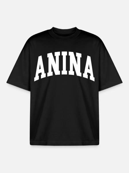 Anina - T-shirt unisexe boxy épais biologique Stanley/Stella - noir