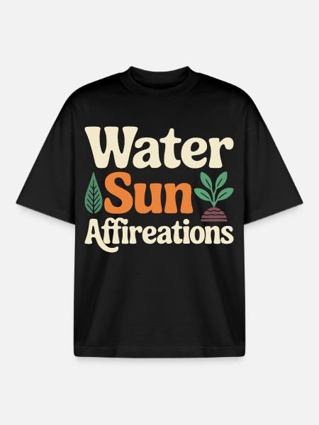 Water Sun Affireations Nature Design - Boxy Heavyweight Unisex Organic T-Shirt by Stanley/Stella - black