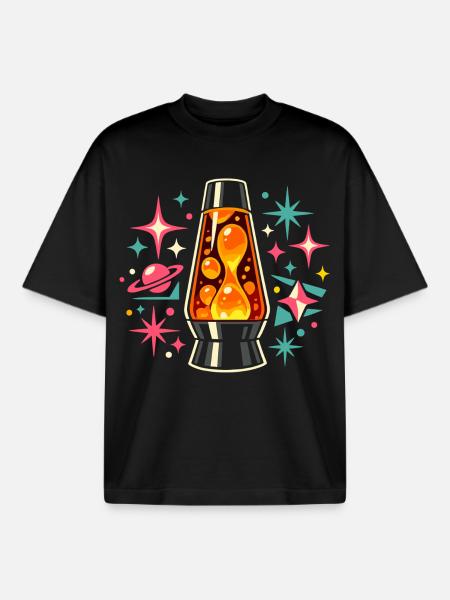 70s Lamp Costume Carnival Party - Boxy Heavyweight Unisex Organic T-Shirt by Stanley/Stella - black