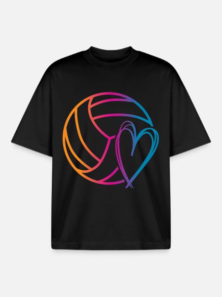 Volleyball Ball - Boxy Heavyweight Unisex Organic T-Shirt by Stanley/Stella - black