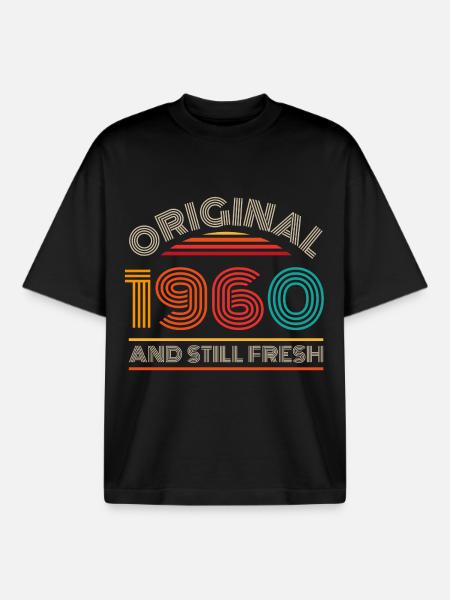 Millésime 1960 - T-shirt unisexe boxy épais biologique Stanley/Stella - noir