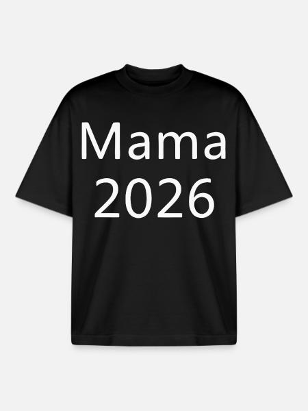 Maman 2026 - T-shirt unisexe boxy épais biologique Stanley/Stella - noir