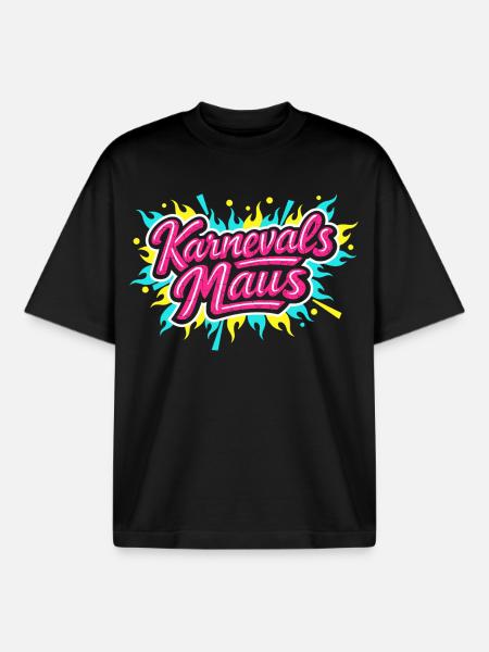 Karnevalsmaus Lustig Süß Party Geschenk - Boxy Heavyweight Unisex Organic T-Shirt von Stanley/Stella - Schwarz