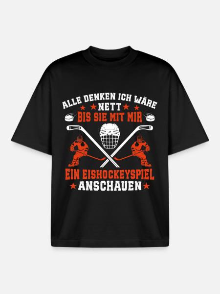 Eishockey eishockeyspieler - Boxy Heavyweight Unisex Organic T-Shirt by Stanley/Stella - black