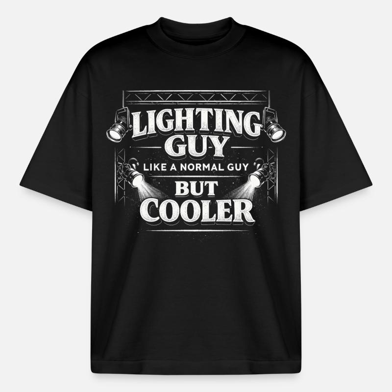 Lighting Technician Lighting Technician Lighting Guy - Boxy Heavyweight Unisex Organic T-Shirt by Stanley/Stella - black