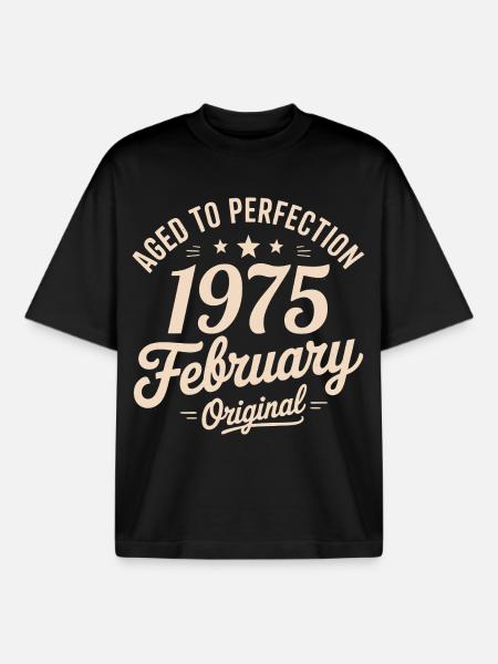 February 1975 - February 1975 - Boxy Heavyweight Unisex Organic T-Shirt by Stanley/Stella - black