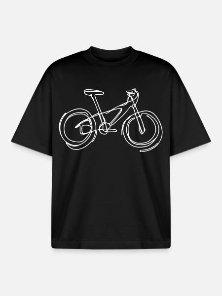 Dessin VTT - T-shirt unisexe boxy épais biologique Stanley/Stella - noir
