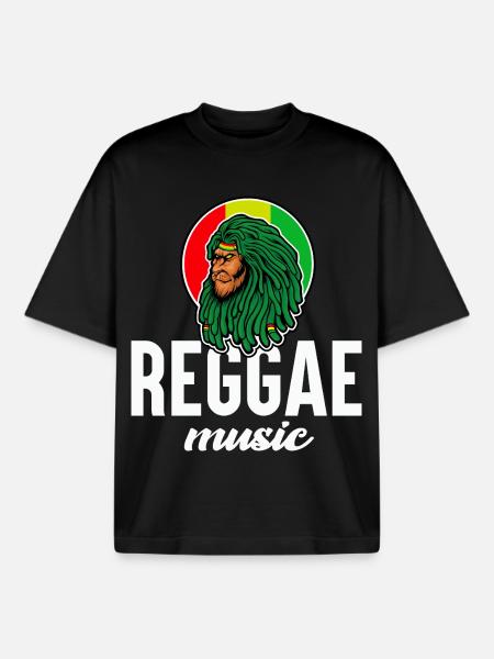 Reggae-Löwe in Rasta-Farben - Boxy Heavyweight Unisex Organic T-Shirt von Stanley/Stella - Schwarz