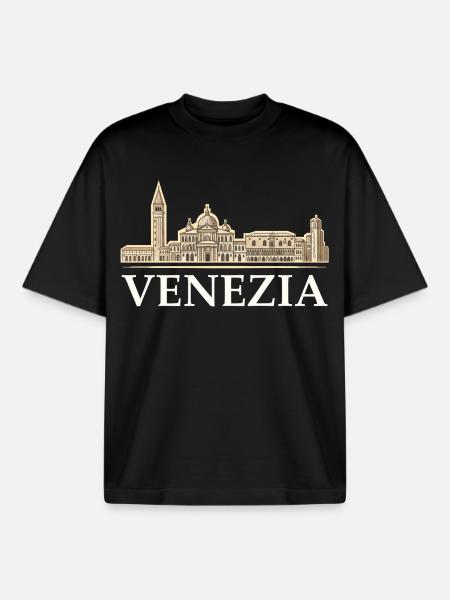 Venezia Feeling - Boxy Heavyweight Unisex Organic T-Shirt by Stanley/Stella - black