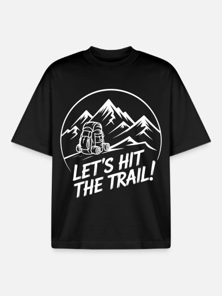 Let's Hit The Trail – Bergabenteuer - Boxy Heavyweight Unisex Organic T-Shirt von Stanley/Stella - Schwarz