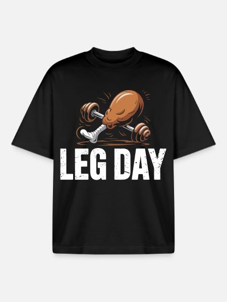 Leg Day Kraftduell - Boxy Heavyweight Unisex Organic T-Shirt von Stanley/Stella - Schwarz