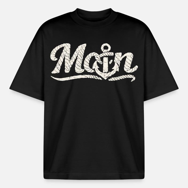 Conception côtière Moin Anchor - T-shirt unisexe boxy épais biologique Stanley/Stella - noir