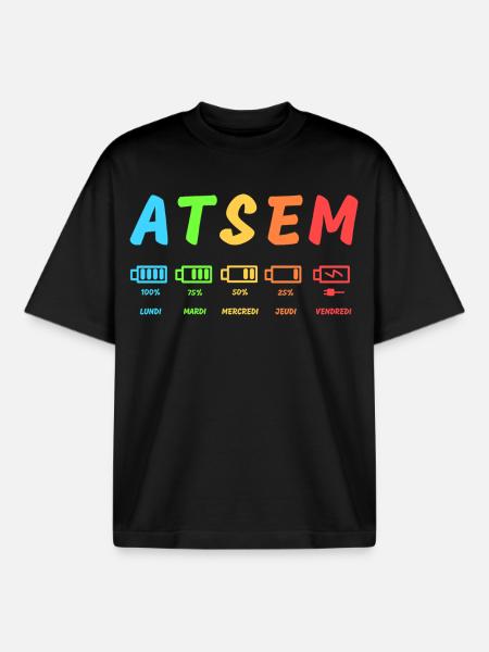 Atsem, end-of-year kindergarten, teacher - Boxy Heavyweight Unisex Organic T-Shirt by Stanley/Stella - black