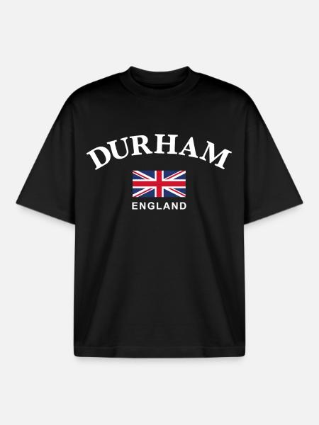 Durham, Angleterre - T-shirt unisexe boxy épais biologique Stanley/Stella - noir