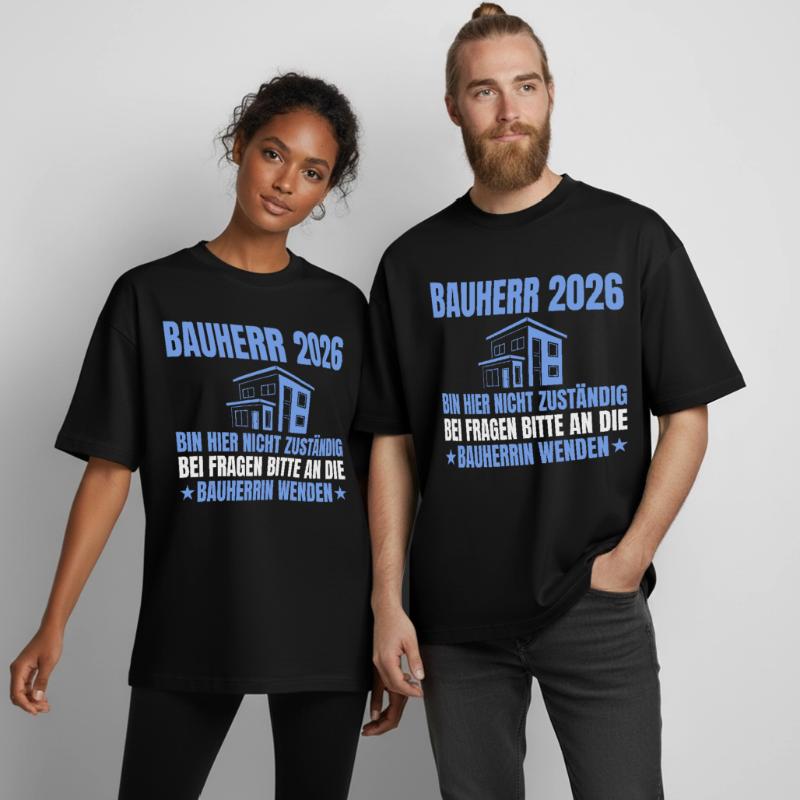 Construction de la maison Je ne suis pas responsable - constructeur 2026 T-shirt unisexe boxy épais biologique Stanley/Stella