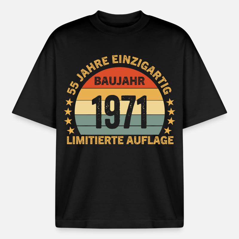 55 ANS D’ÉDITION LIMITÉE UNIQUE - T-shirt unisexe épais coupe boxy Stanley/Stella - noir