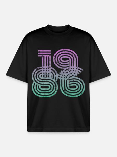 Millésime 1986 - T-shirt unisexe boxy épais biologique Stanley/Stella - noir