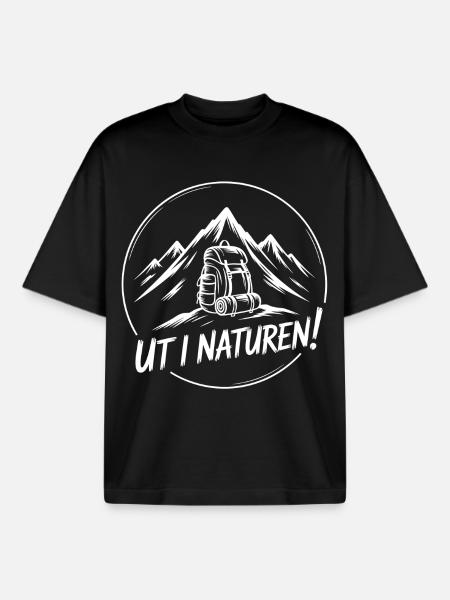 Adventure Backpacking Hiking - Boxy Heavyweight Unisex Organic T-Shirt by Stanley/Stella - black