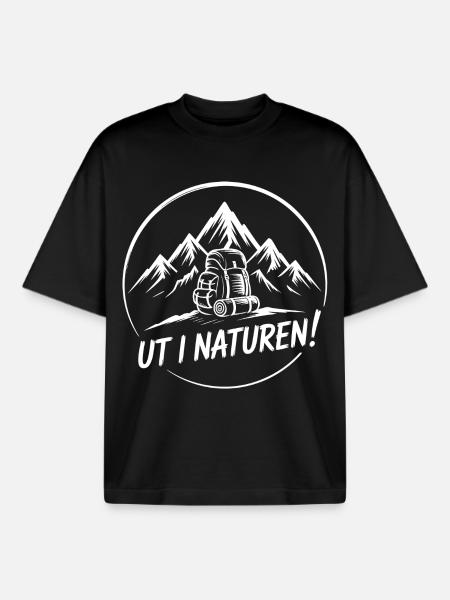 Adventure Backpacking Hiking - Boxy Heavyweight Unisex Organic T-Shirt by Stanley/Stella - black