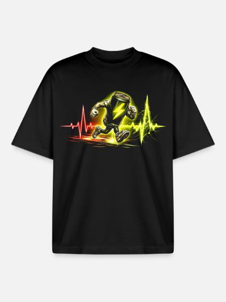 Energy Drink Koffein Taurin - Boxy Heavyweight Unisex Organic T-Shirt von Stanley/Stella - Schwarz