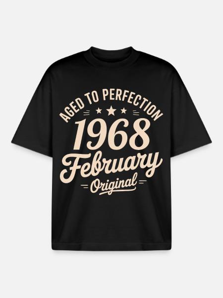 February 1968 - February 1968 - Boxy Heavyweight Unisex Organic T-Shirt by Stanley/Stella - black