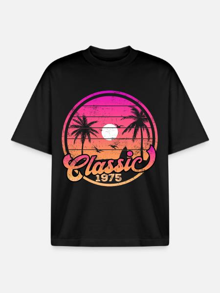 Millésime 1975 - T-shirt unisexe boxy épais biologique Stanley/Stella - noir