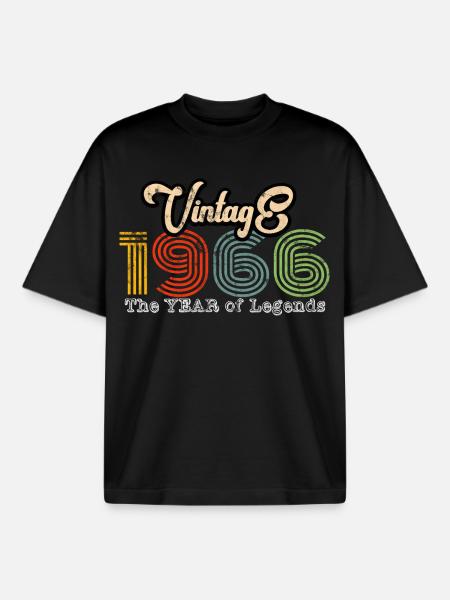 Millésime 1966 - T-shirt unisexe boxy épais biologique Stanley/Stella - noir