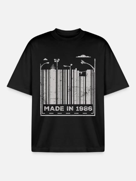 Millésime 1986 - T-shirt unisexe boxy épais biologique Stanley/Stella - noir