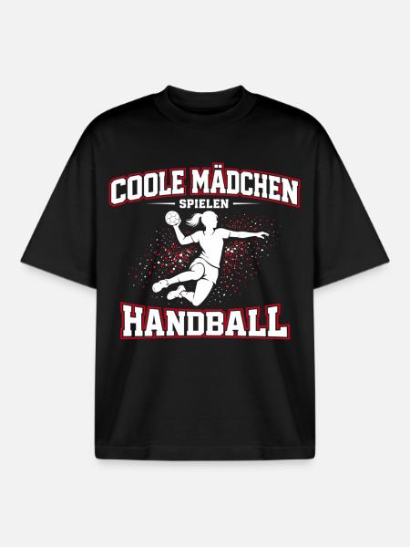 Handball Mädchen Spruch Geschenk - Boxy Heavyweight Unisex Organic T-Shirt von Stanley/Stella - Schwarz