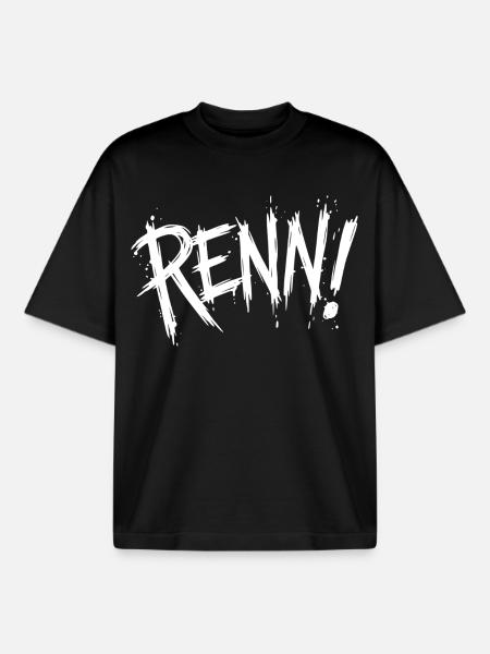 Run! (Running, running, jogging, runner) - Boxy Heavyweight Unisex Organic T-Shirt by Stanley/Stella - black