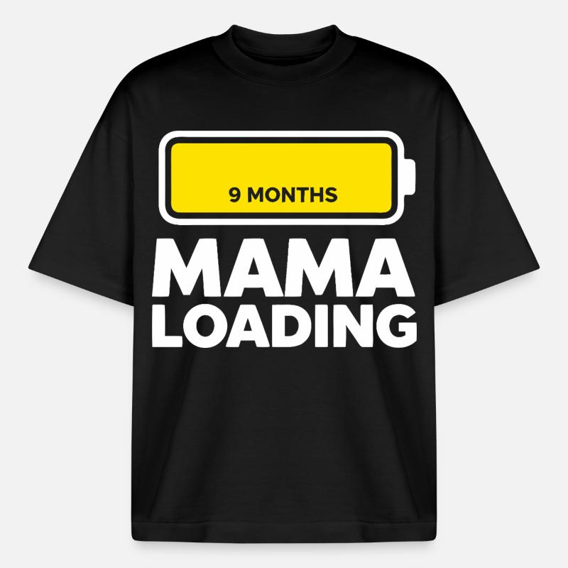 Mama Loading - Heavyweight Boxy Unisex T-Shirt by Stanley/Stella - black