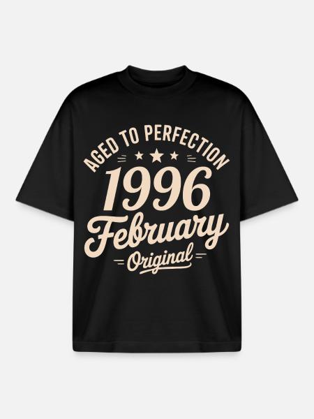 Février 1996 - February 1996 - Boxy Heavyweight Unisex Organic T-Shirt by Stanley/Stella - black