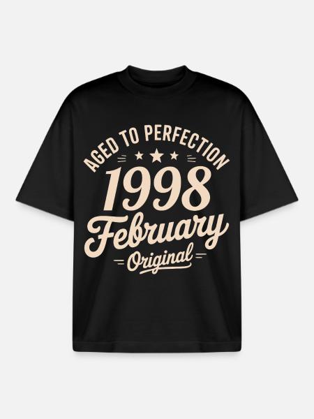 Février 1998 - February 1998 - Boxy Heavyweight Unisex Organic T-Shirt by Stanley/Stella - black