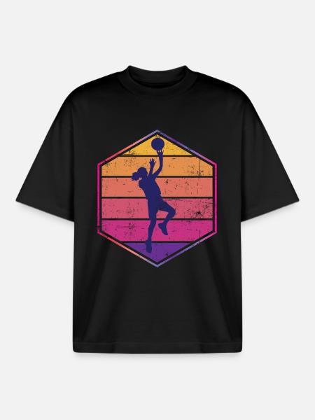 Basketball player - Boxy Heavyweight Unisex Organic T-Shirt by Stanley/Stella - black