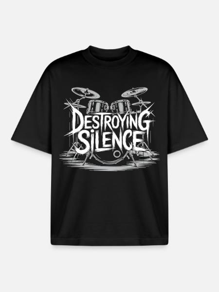Drummer Drumset Design - Boxy Heavyweight Unisex Organic T-Shirt by Stanley/Stella - black