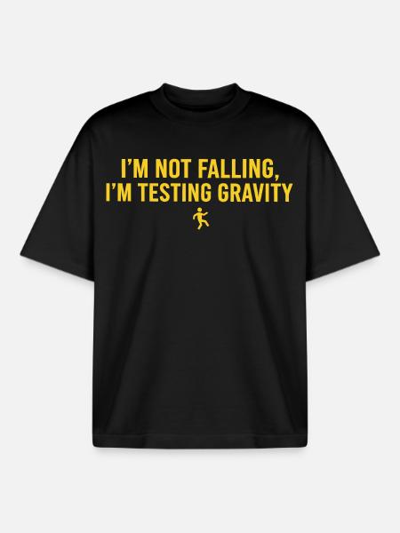 Falling down funny - Boxy Heavyweight Unisex Organic T-Shirt by Stanley/Stella - black