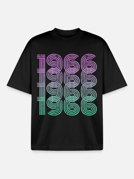 Millésime 1966 - T-shirt unisexe boxy épais biologique Stanley/Stella - noir