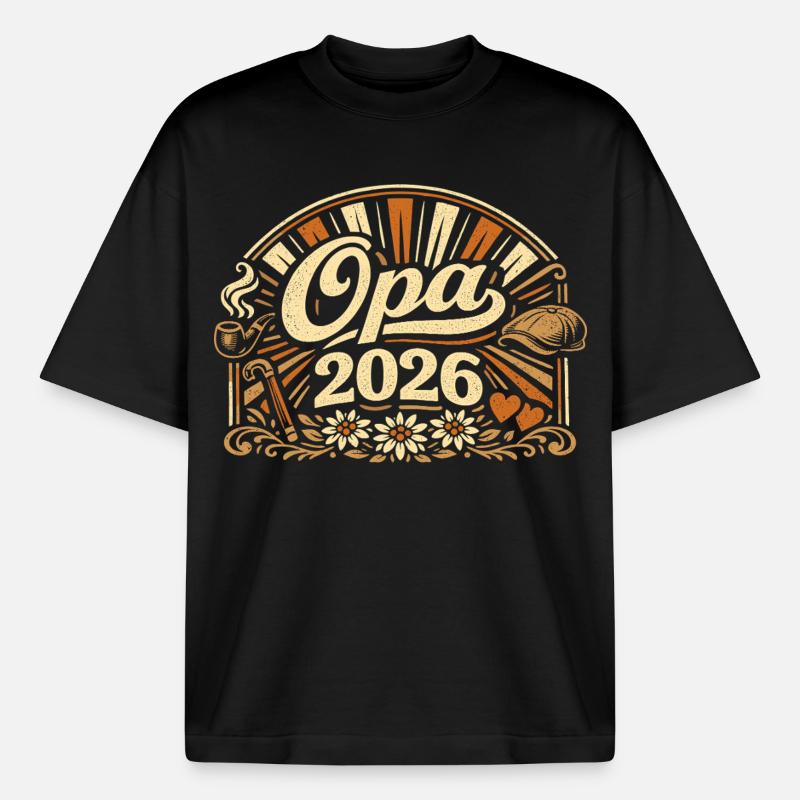 Opa 2026 Loading Geschenk  - Boxy Heavyweight Unisex Organic T-Shirt von Stanley/Stella - Schwarz