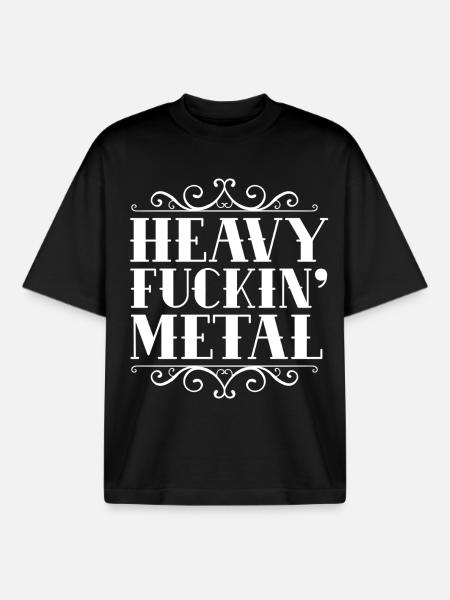 Heavy F***ing Metal - Boxy Heavyweight Unisex Organic T-Shirt by Stanley/Stella - black