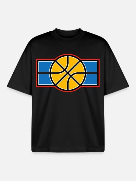 Basketball-Retro-Emblem - Boxy Heavyweight Unisex Organic T-Shirt von Stanley/Stella - Schwarz