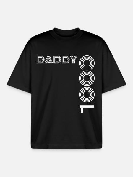 Daddy Cool Father Gift - Boxy Heavyweight Unisex Organic T-Shirt by Stanley/Stella - black