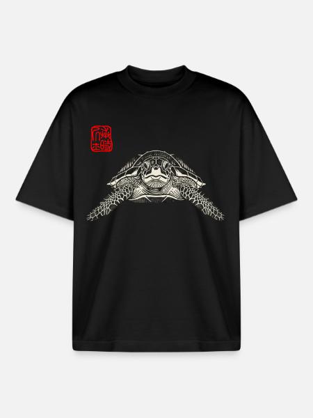 Turtle Asian - Boxy Heavyweight Unisex Organic T-Shirt by Stanley/Stella - black