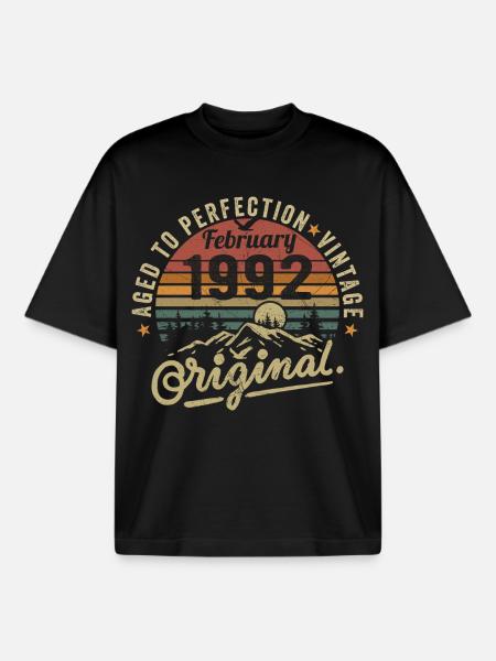 February 1992 - Boxy Heavyweight Unisex Organic T-Shirt by Stanley/Stella - black